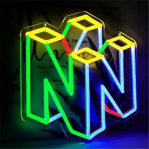 N64 Nintendo 64 LED Neon Light Game Sign Room Classic Retro System Console Gamer - Picture 6 of 6